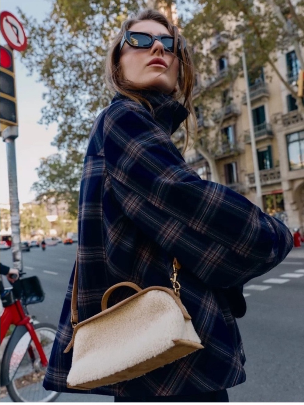 ZARA LONG SHEARLING BAG - Picture 6 of 9